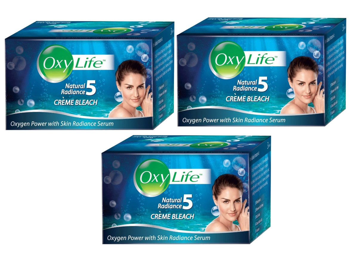 Pack of 3 Oxylife Oxy Creme Bleach 27g