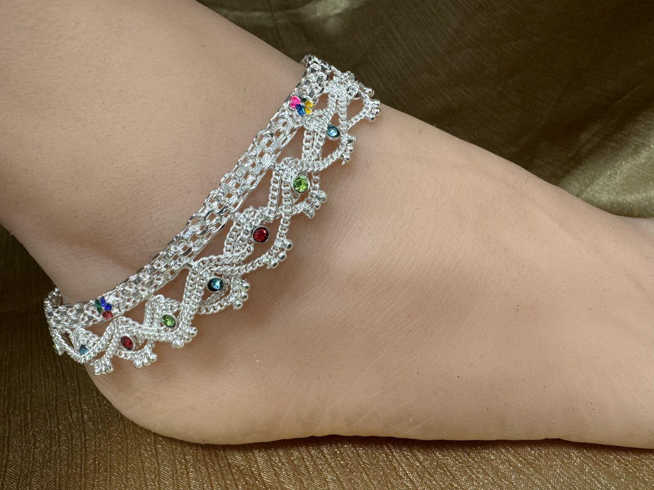 GA-12 Anklets Payal Pair for Legs Indian Jewelry