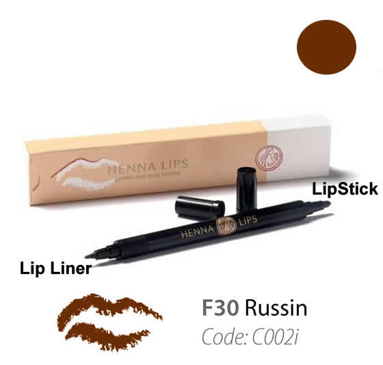 Natural Henna Lip Liner and Lipstick Pen Russin Color