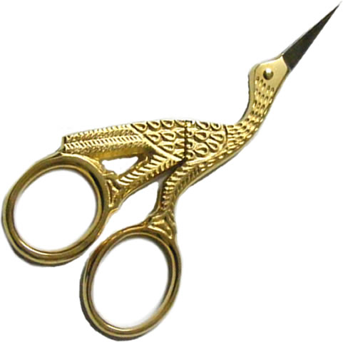 Gold Stork Scissors Eyebrow Shaping Embroidery Mustache Trimming