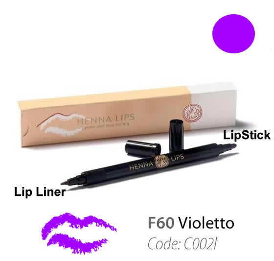 Natural Henna Lip Liner and Lipstick Pen Violetto Color